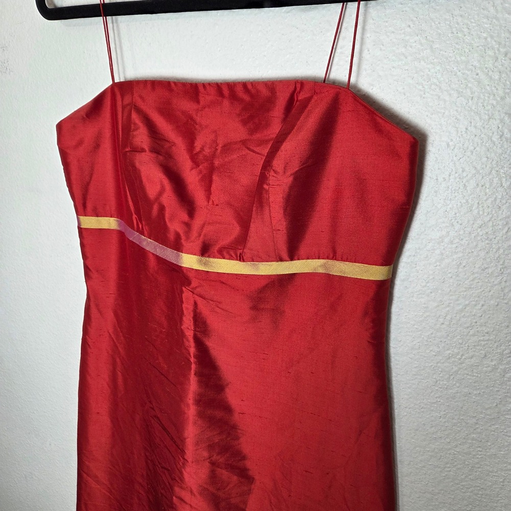 Aria Y2k taffeta red cocktail dress homecoming empire waist womens size 4 - Picture 2 of 12